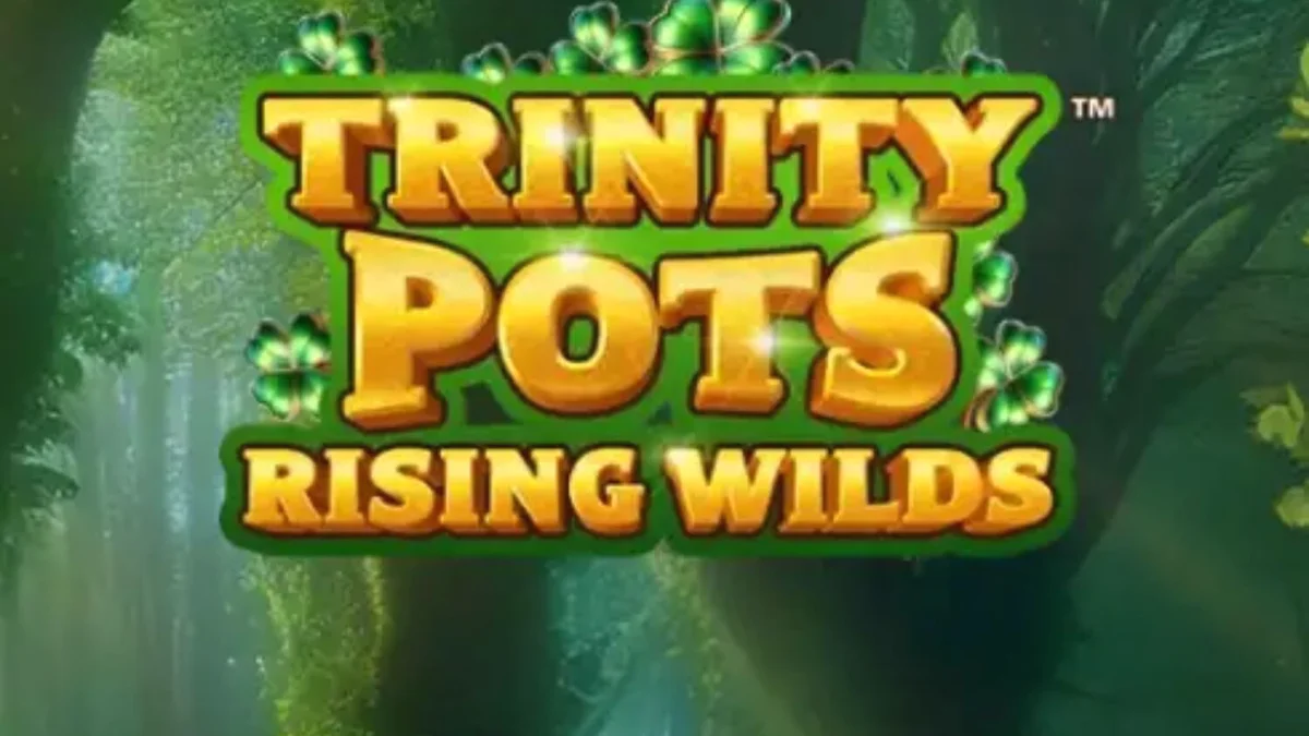 Tampilan visual ceria dari slot Trinity Pots Rising Wilds dengan tema Irlandia.